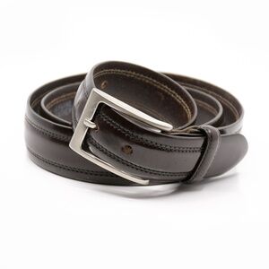 LINDBERG Leather Belt Metal Frame Buckle Made in Italy Size 38